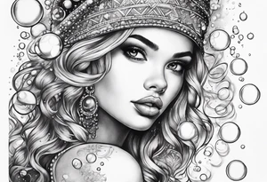Bubbles with stars tattoo idea