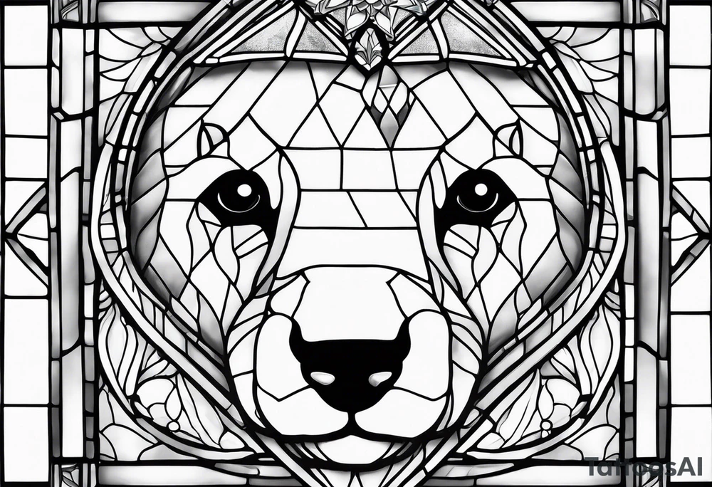 Teddy bear stain glass tattoo idea