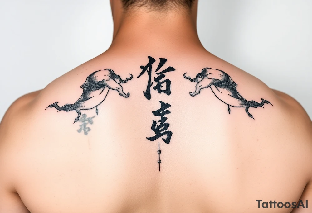 Clean, modern wu wei, vertical tattoo idea