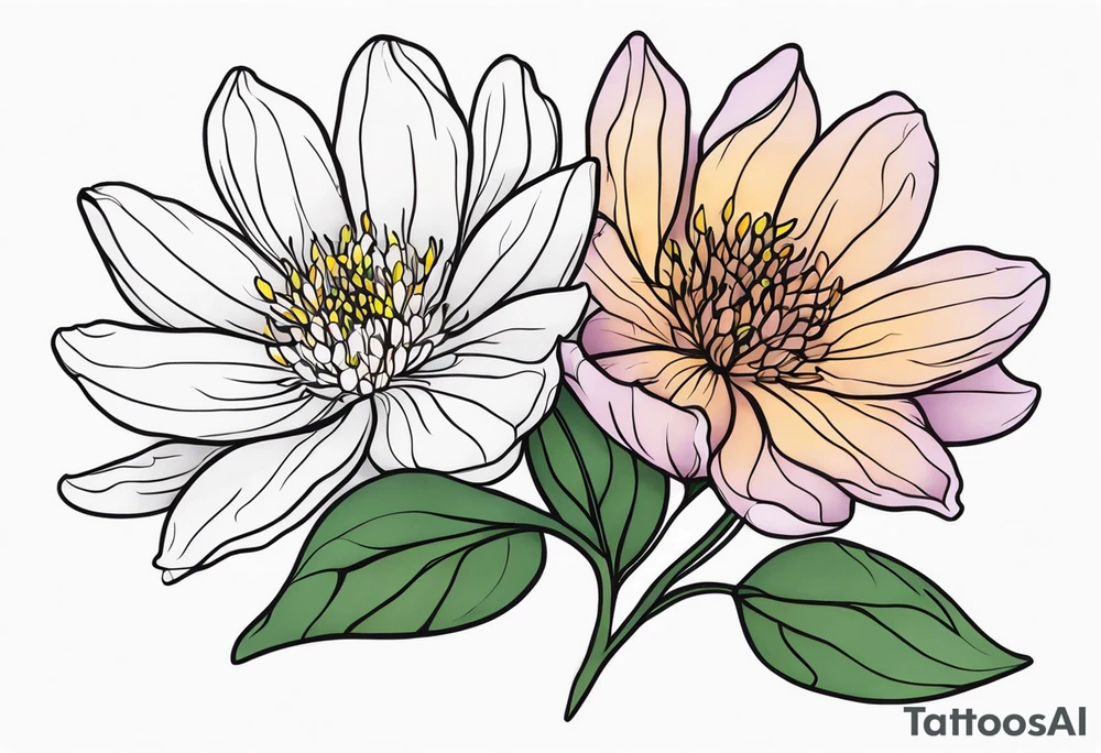 Heather and Tayah as a stem of a flower tattoo idea
