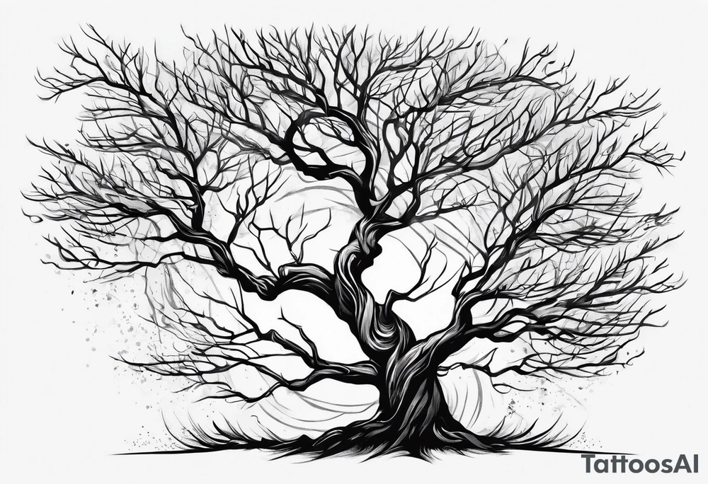 lightning that looks like branches tattoo idea