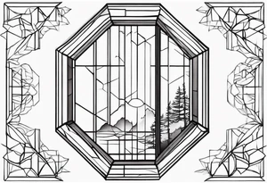 tall octagonal window tattoo idea