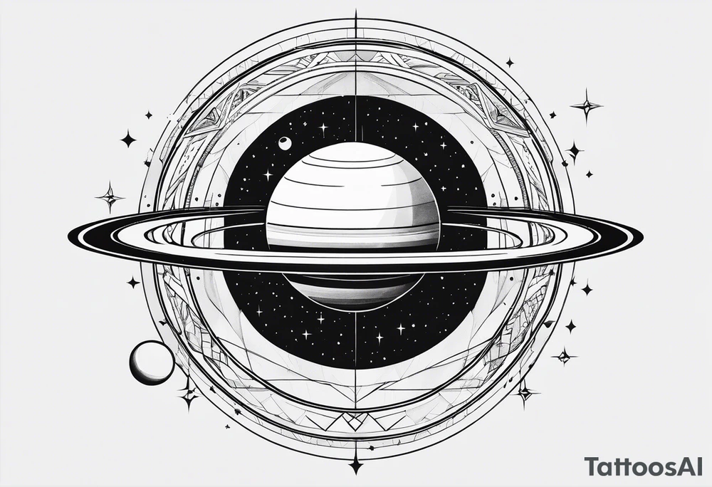 geometric representation of saturn tattoo idea
