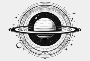 geometric representation of saturn tattoo idea
