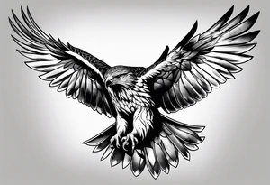 Hawk flying down on forearm tattoo idea