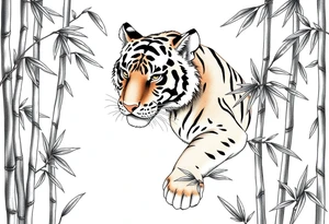 a tiger lurking in the bamboo forest tattoo idea