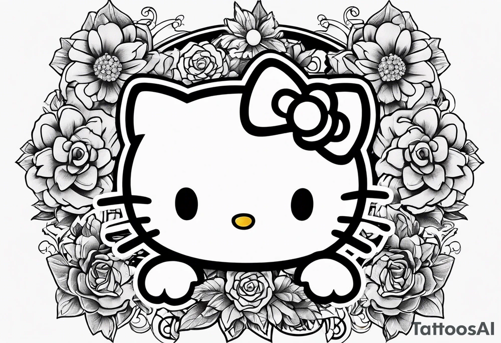 cute tattoo hello kitty and kurumi  sketches for girls in 21 century tattoo idea