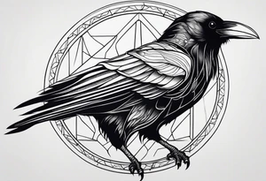 a black raven tattoo idea