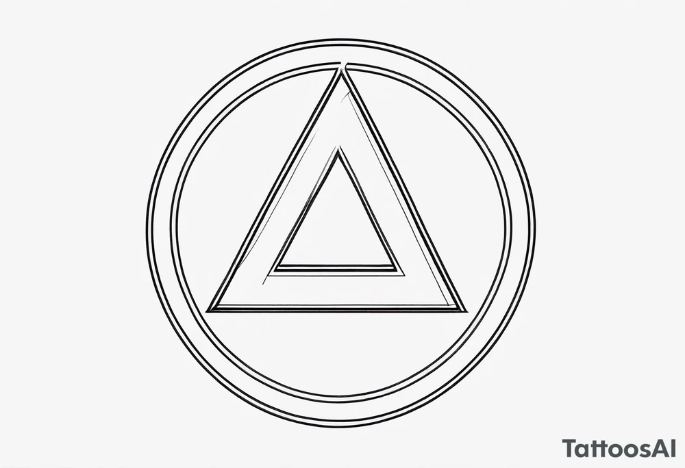letter delta inside a chain circle, subtle, womanly, simplistic tattoo idea
