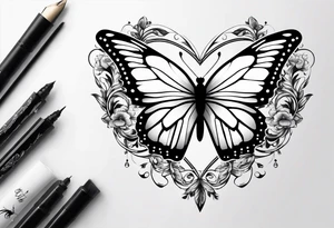 butterfly makes a heart tattoo idea