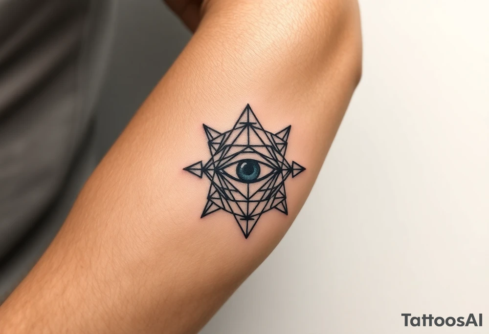 sacred geometry with eye in the middle tattoo idea