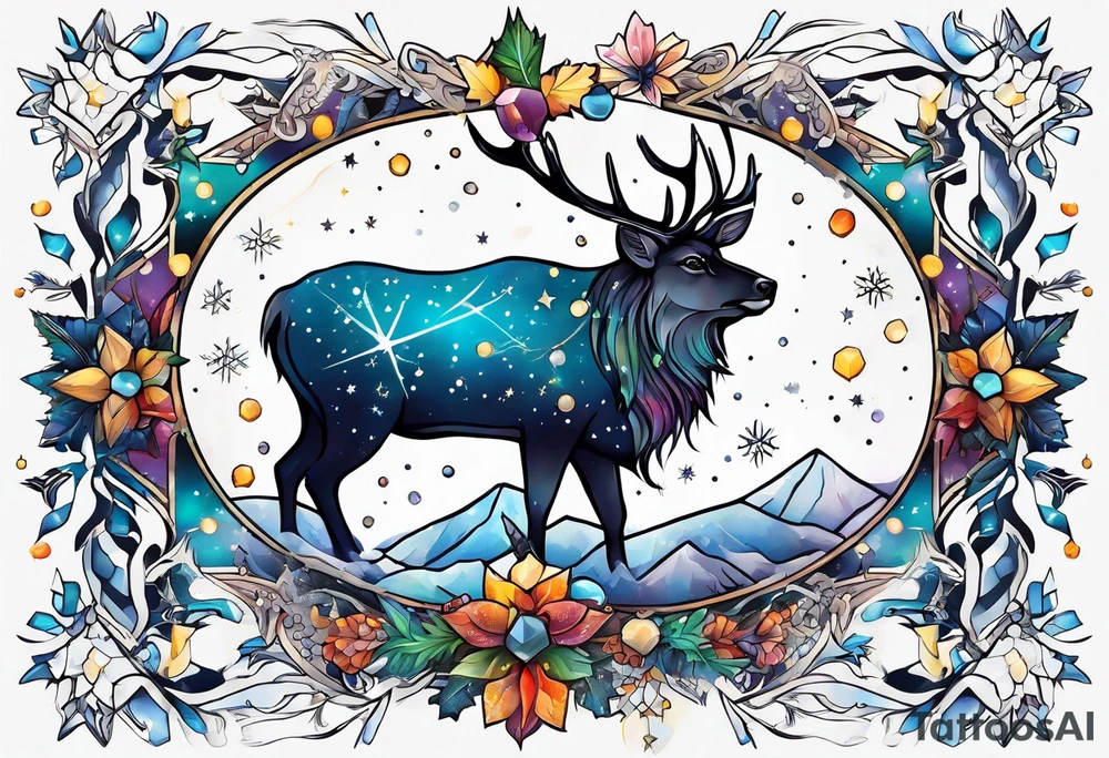 Constellation, animal, snowflake tattoo idea