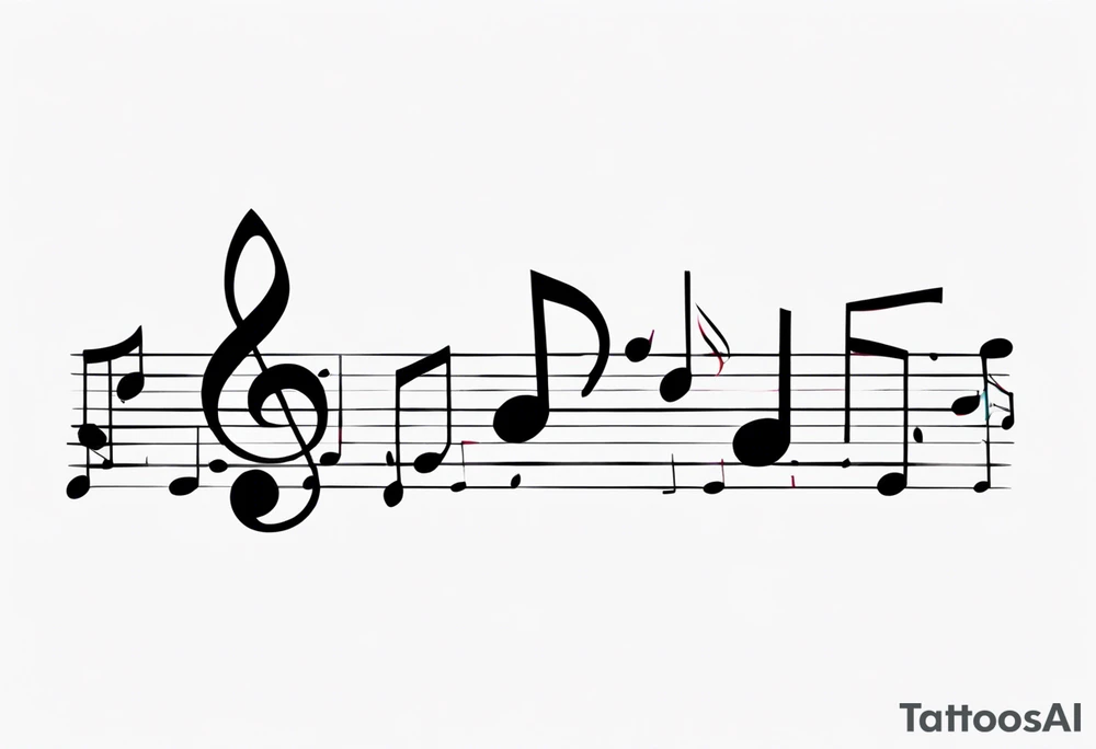 Musical notes incorporating the letters R and L tattoo idea