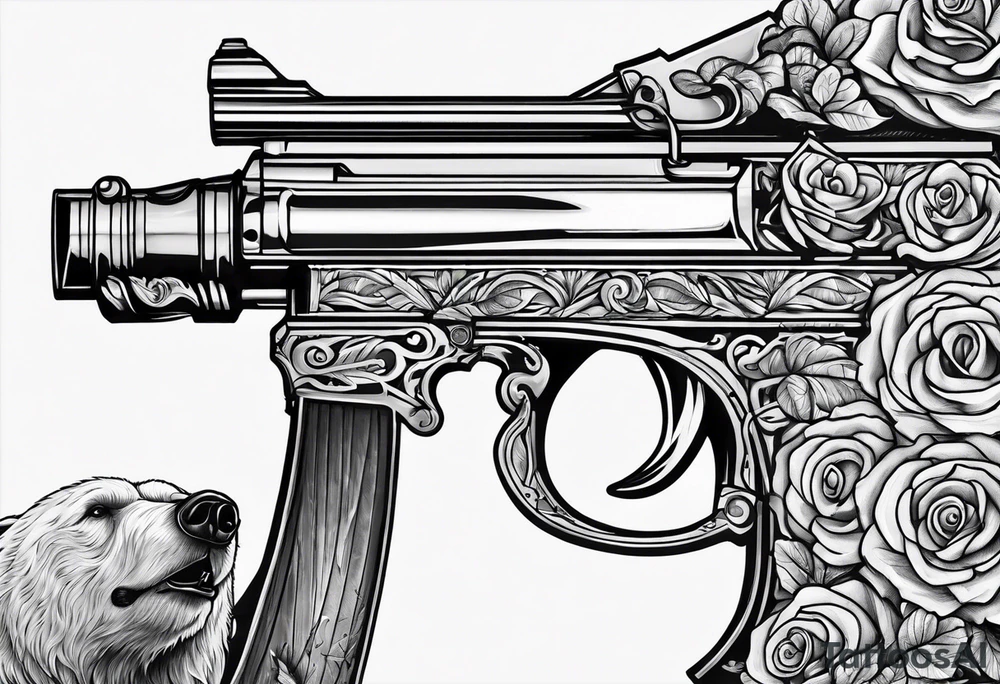 Bear and rifles tattoo tattoo idea