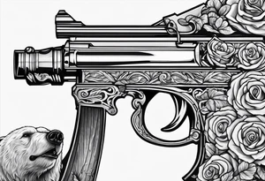Bear and rifles tattoo tattoo idea