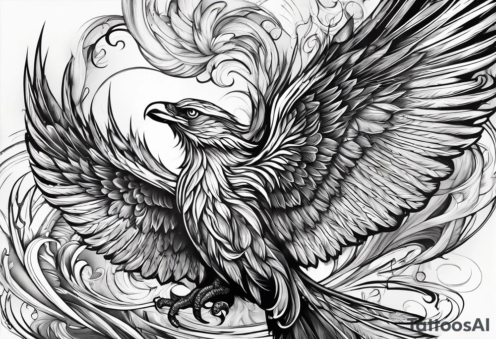 wings of various elements(i.e. earth, fire, water, and wind) tattoo idea