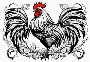 rooster cartoon holding big gun tattoo idea