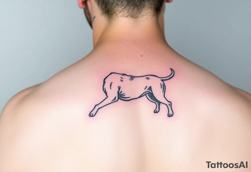 fine line, minimal, dog tattoo idea
