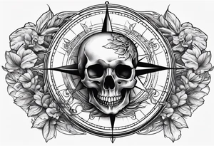 Dove skull compass tattoo idea