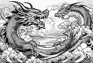 dragon and koi fish tattoo idea