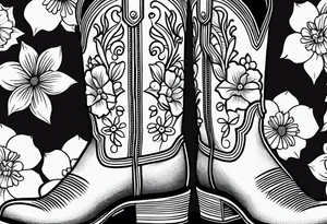 Cowboy boots flowers inside boots cowboy hat howdy tattoo idea