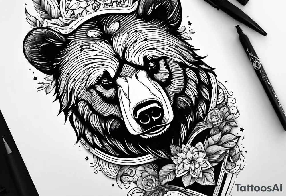 Bear on forearm tattoo idea