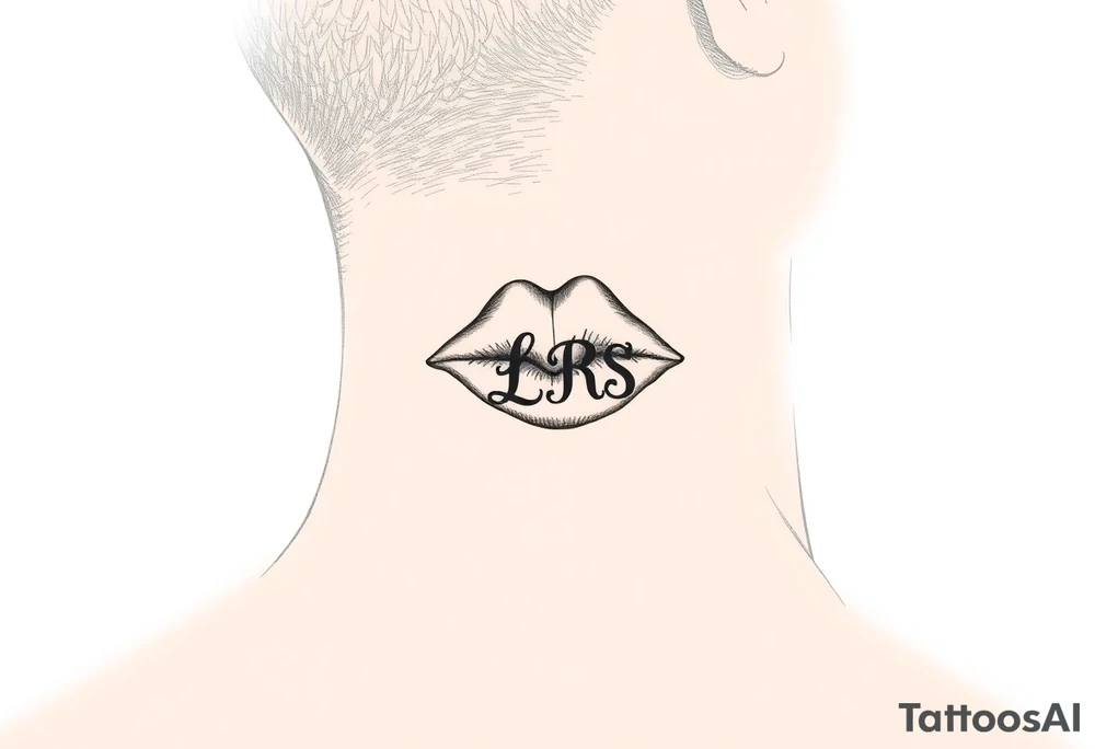 Small Kiss mark with the initials lrs tattoo idea