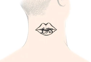 Small Kiss mark with the initials lrs tattoo idea
