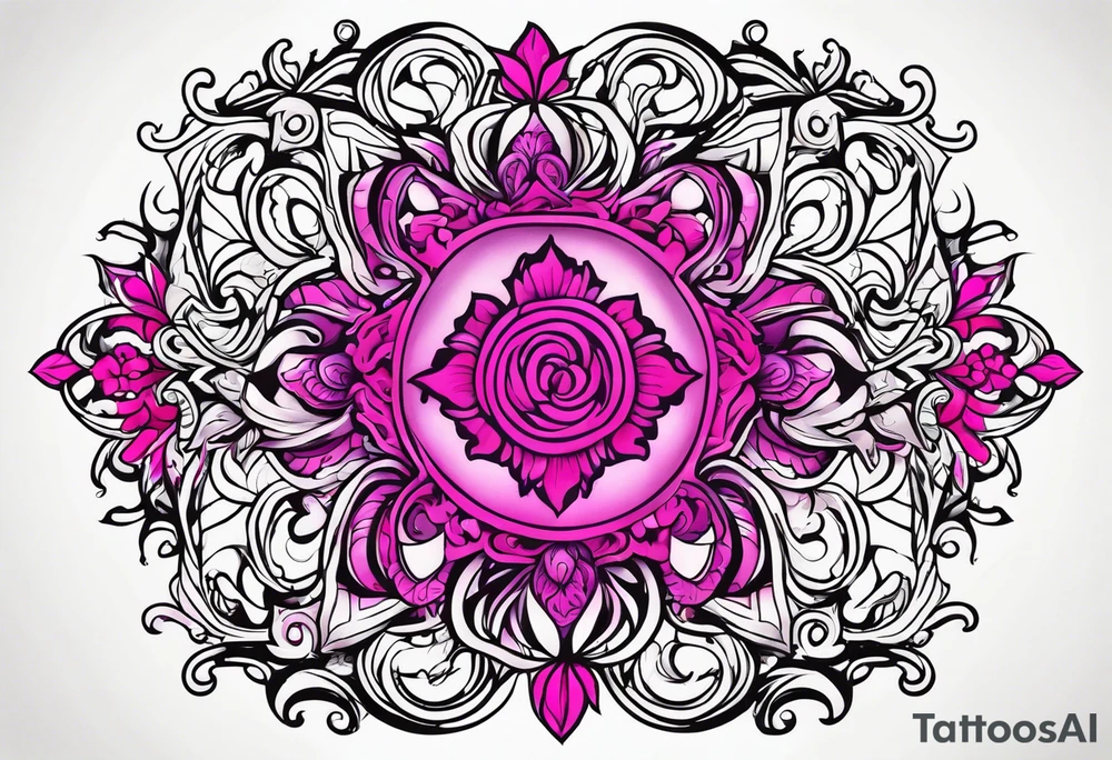 hot pink, neon pink filigree tattoo idea