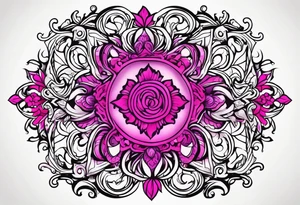 hot pink, neon pink filigree tattoo idea