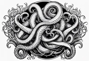 natural real entwined tentacles tattoo idea