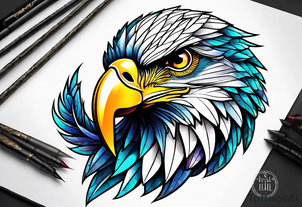 Halb löwe halb adler tattoo idea