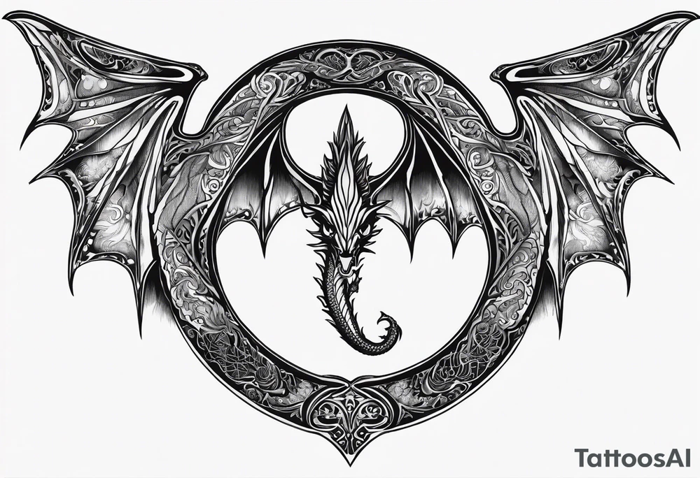 Figure 8 dragon wings spread tattoo idea