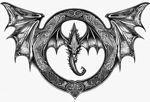 Figure 8 dragon wings spread tattoo idea