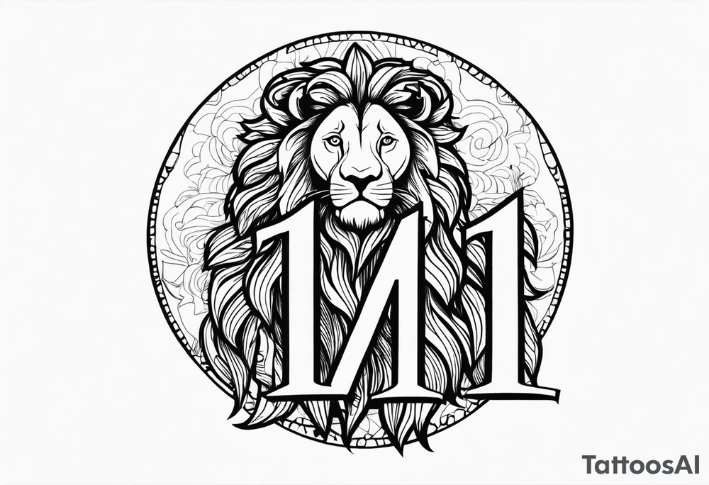 Lion, 11:11, add something cool hood tattoo tattoo idea