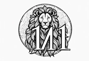 Lion, 11:11, add something cool hood tattoo tattoo idea