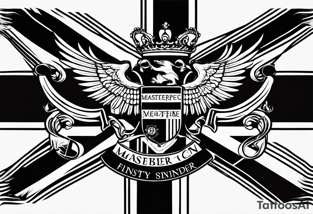 English flag skinner name tattoo idea