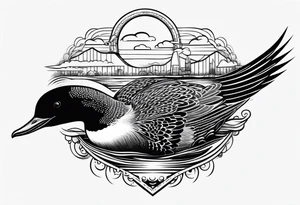 loon flying tattoo idea