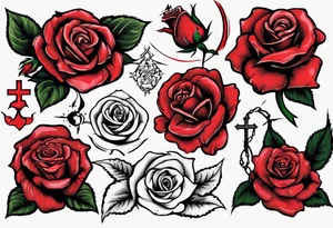 a rose full of Christian faith aspects, bleeding tattoo idea