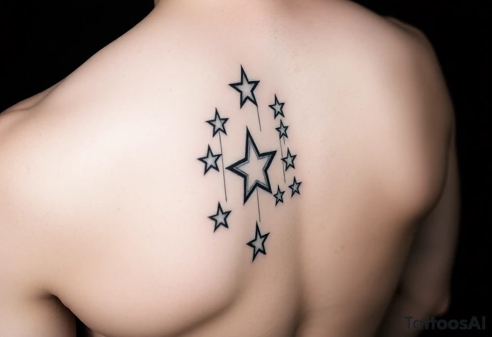 Stars on hand tattoo idea