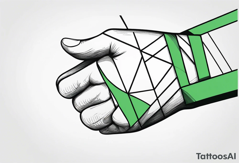 lines around wrist, abstract, green and black, covered from wrist to forearm, fully covered, no borders, blackwork, no people tattoo idea