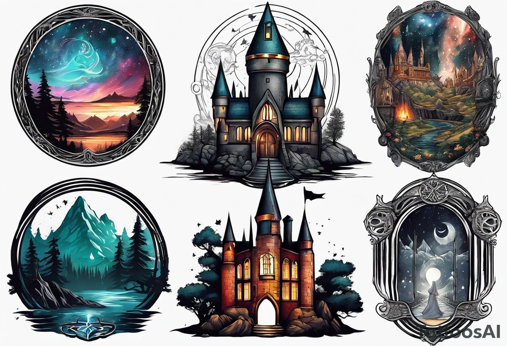 Harry potter combined with star wars and lord of the rings tattoo idea