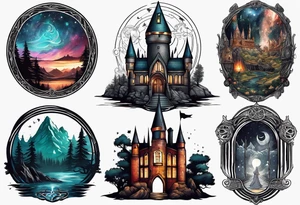 Harry potter combined with star wars and lord of the rings tattoo idea