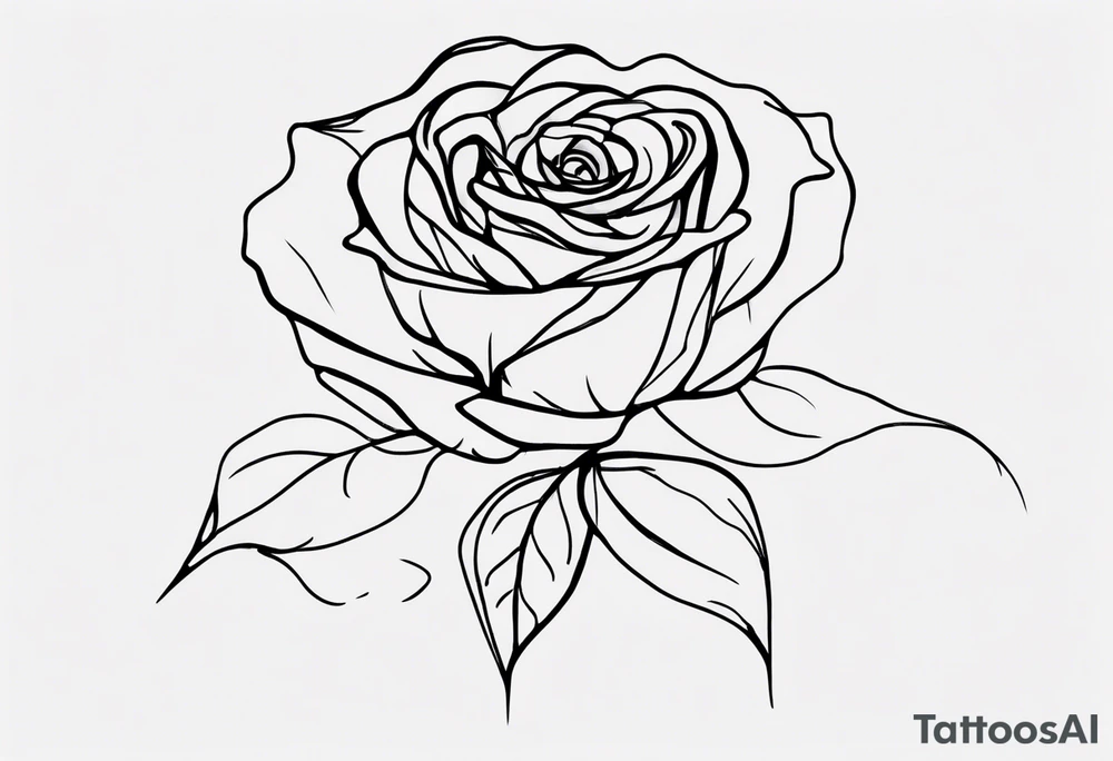 rose flower, one line, blood dripping from the flower, long and not wide tattoo idea
