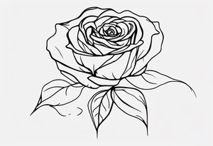 rose flower, one line, blood dripping from the flower, long and not wide tattoo idea