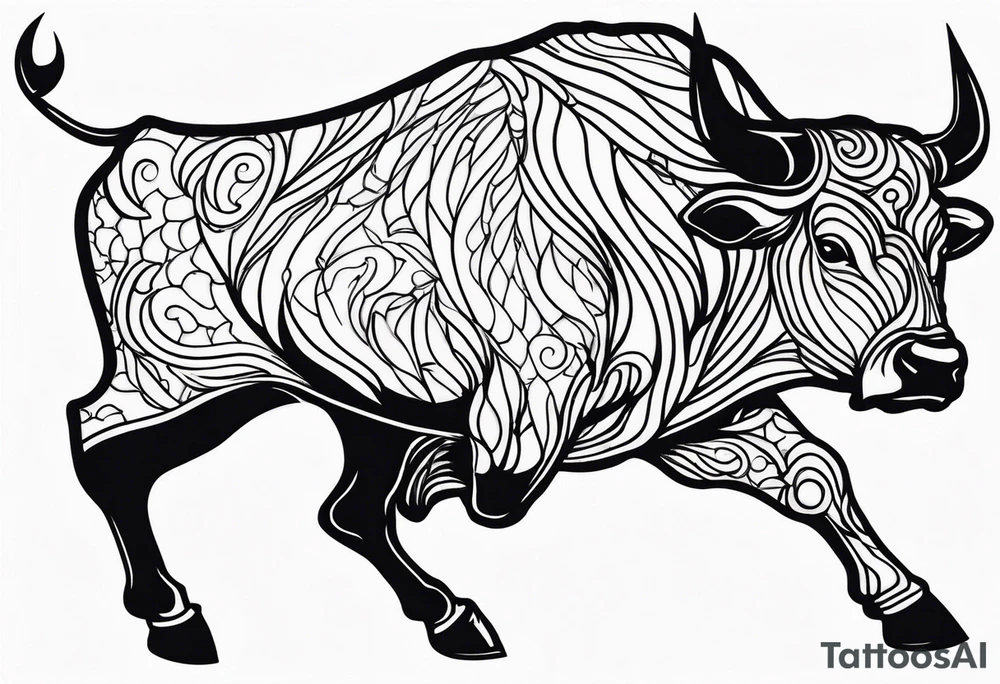 Bucking bull tattoo idea