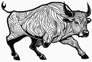 Bucking bull tattoo idea
