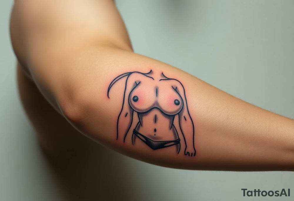 Naked anime girls with big boobs tattoo idea