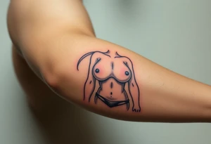 Naked anime girls with big boobs tattoo idea