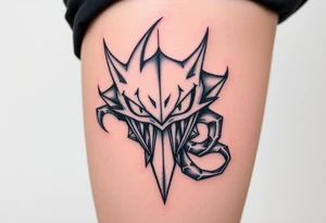 GENGAR FROM POKÉMON AND VENOM FROM MARVEL FUSION tattoo idea